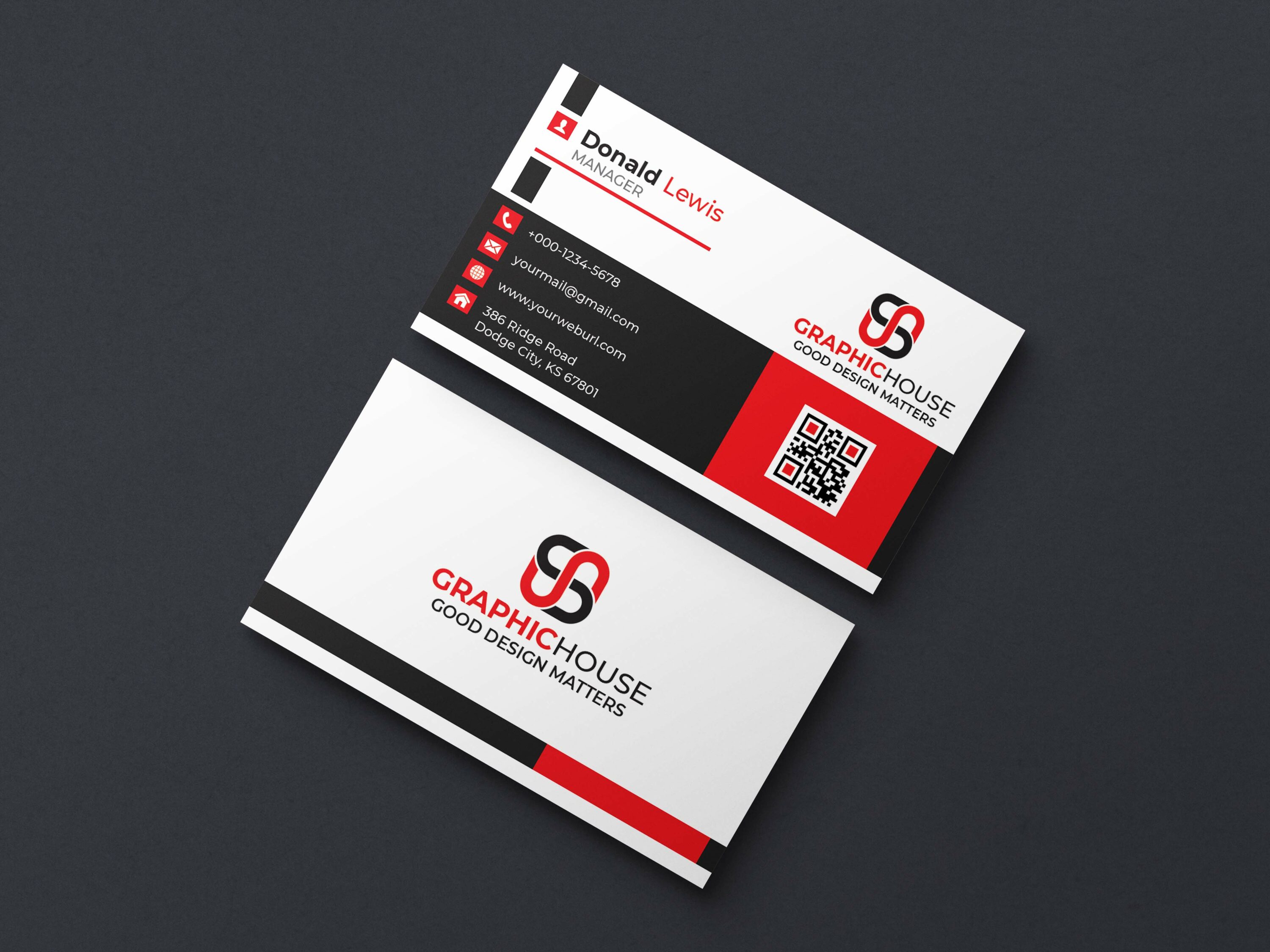 Stylish And Professional Business Card Template Front And Back Example.