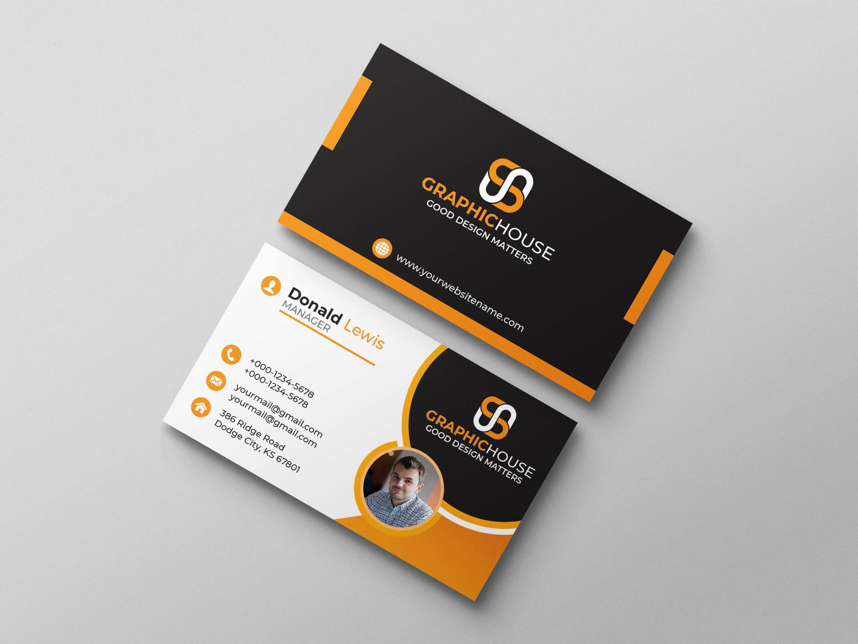 Creative Professional Business Card Template Mockup Example.