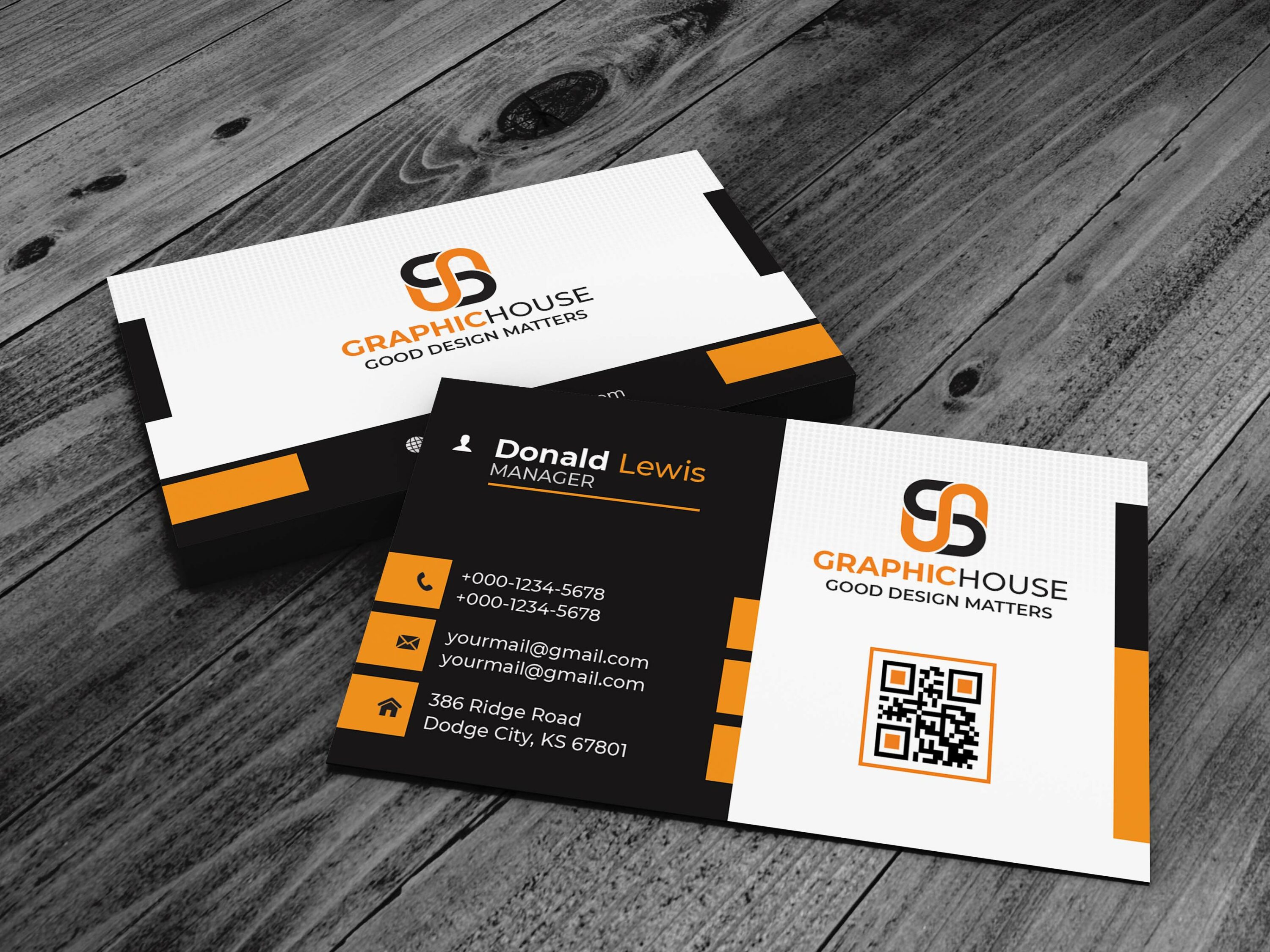 Beautiful Creative And Professional Business Card Template Table Example.