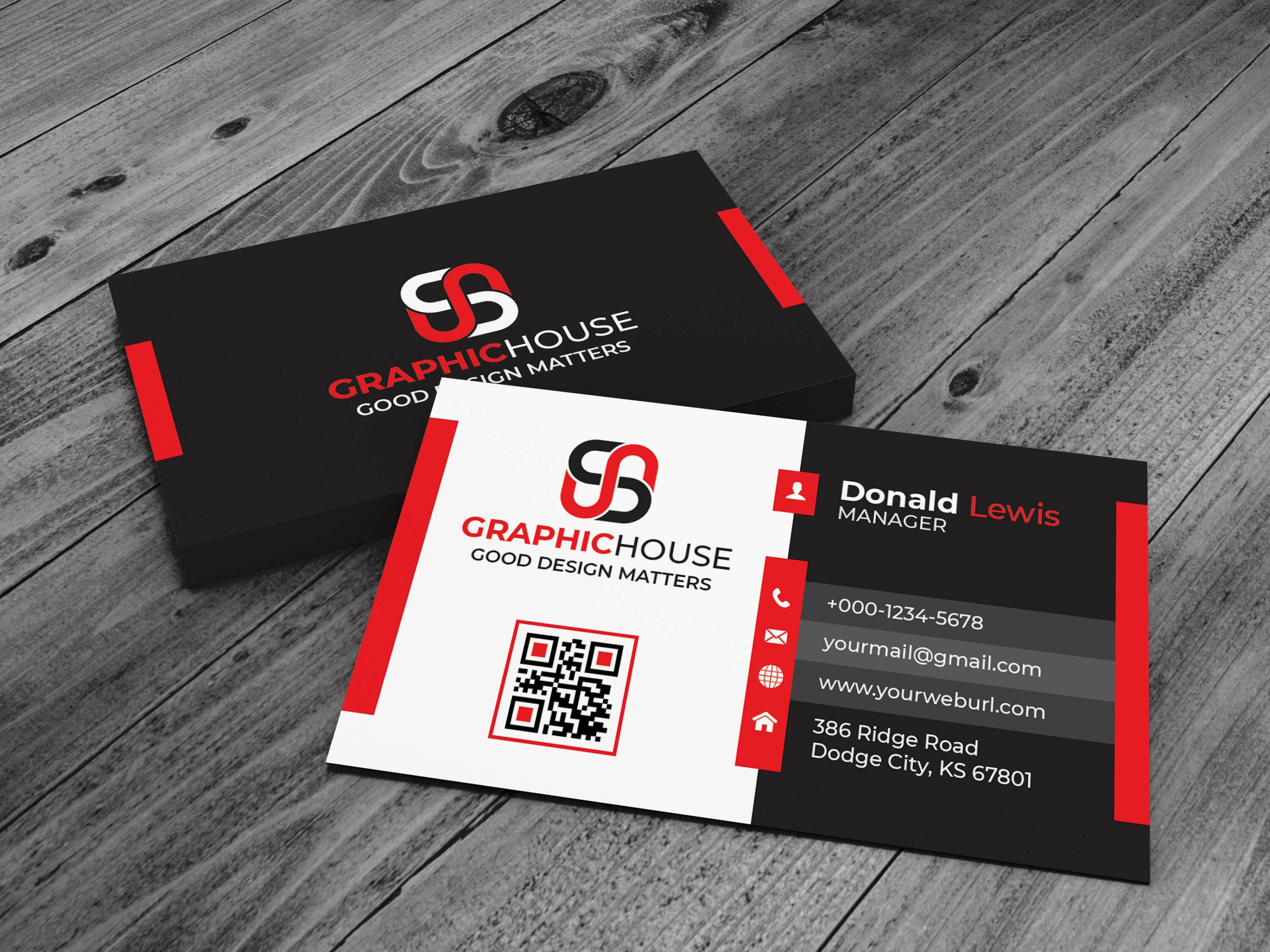Creative And Professional Business Card Template Stack Example.
