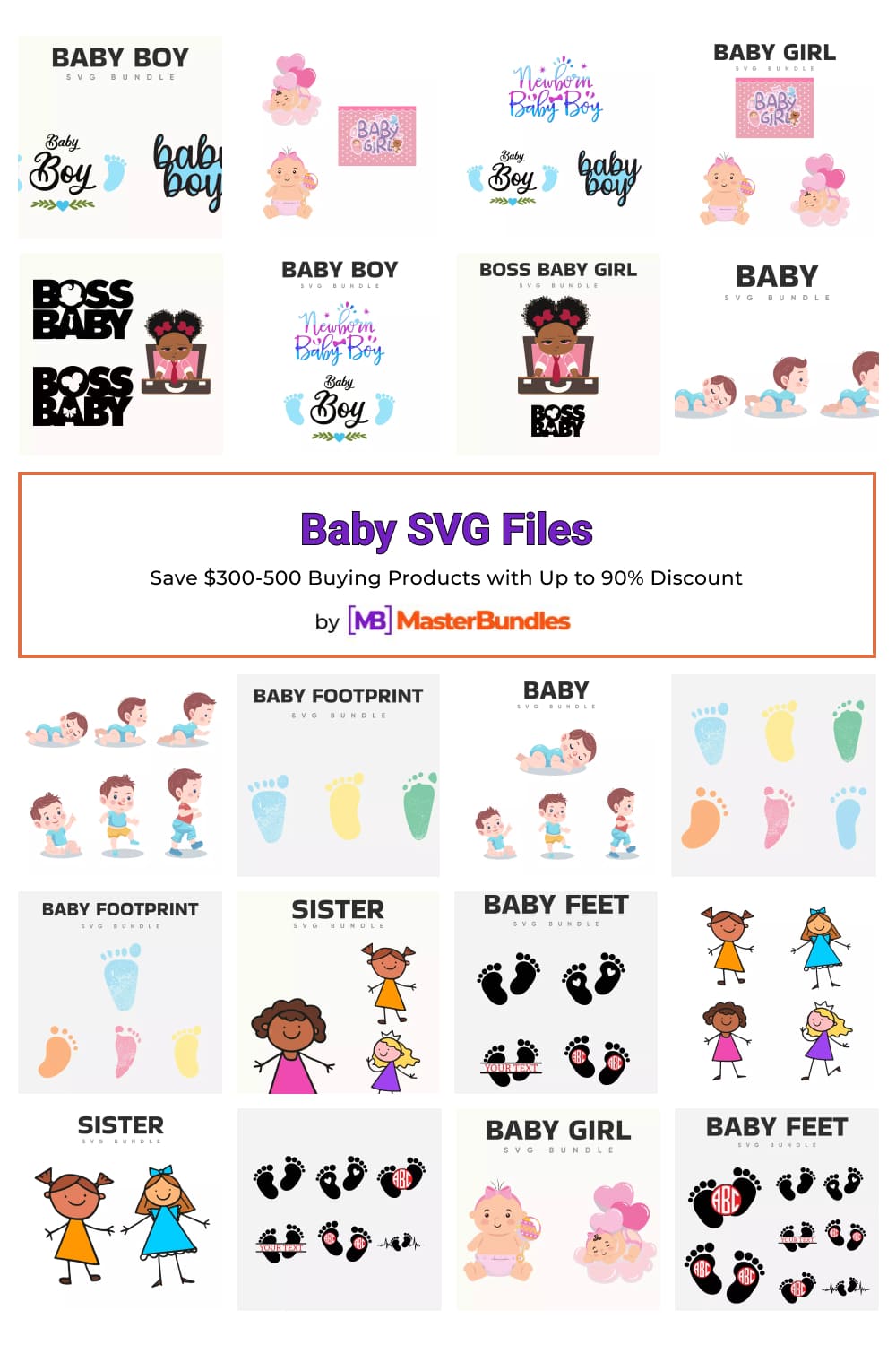Baby SVG Files Pinterest image.