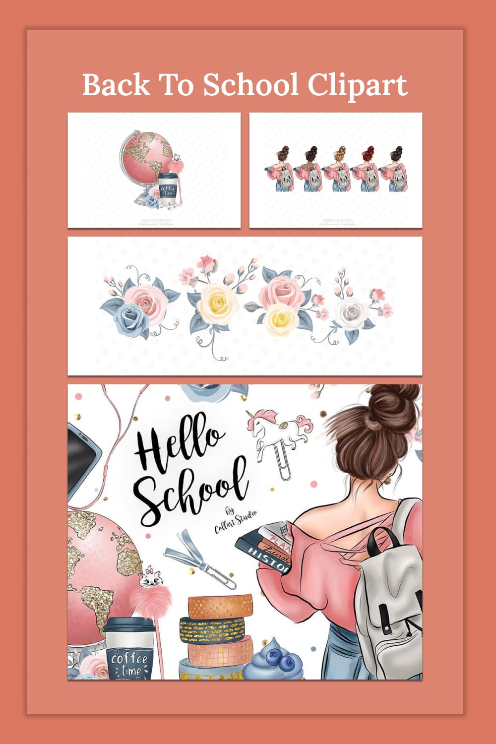 Back to school clipart fashion - pinterest image preview.