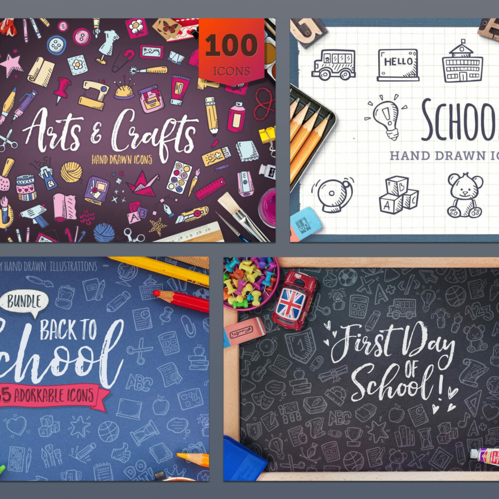 Back To School - Hand Drawn Icons – MasterBundles