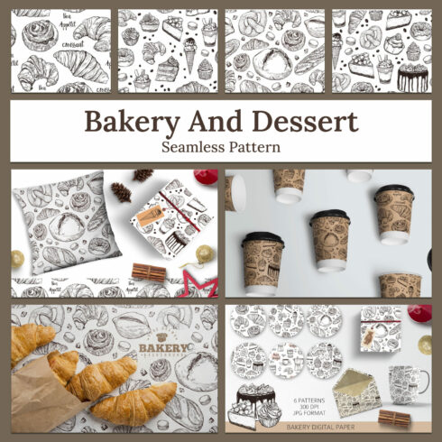 Bakery and dessert seamless pattern - main image preview.