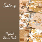 Bakery digital paper pack - main image preview.