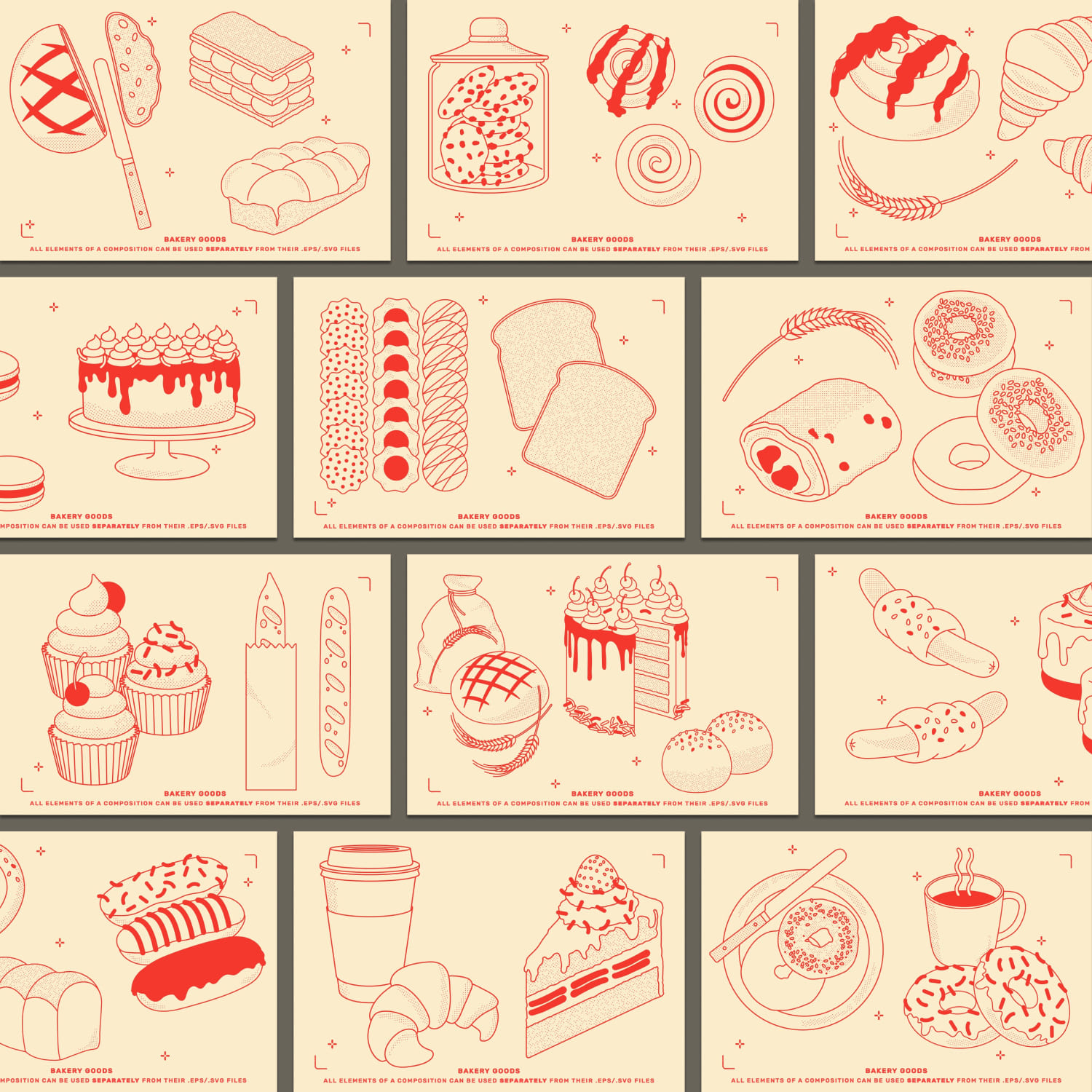 Bakery Vector Illustrations created by GemPortella.