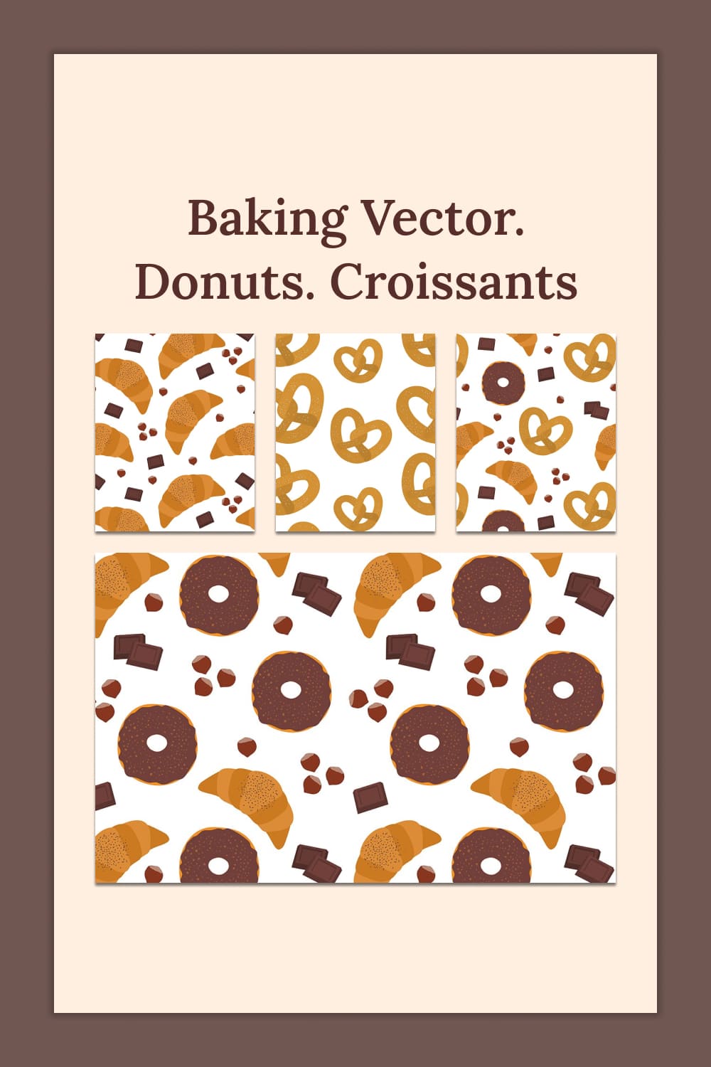 Baking vector. donuts. croissants - Pinterest image preview.