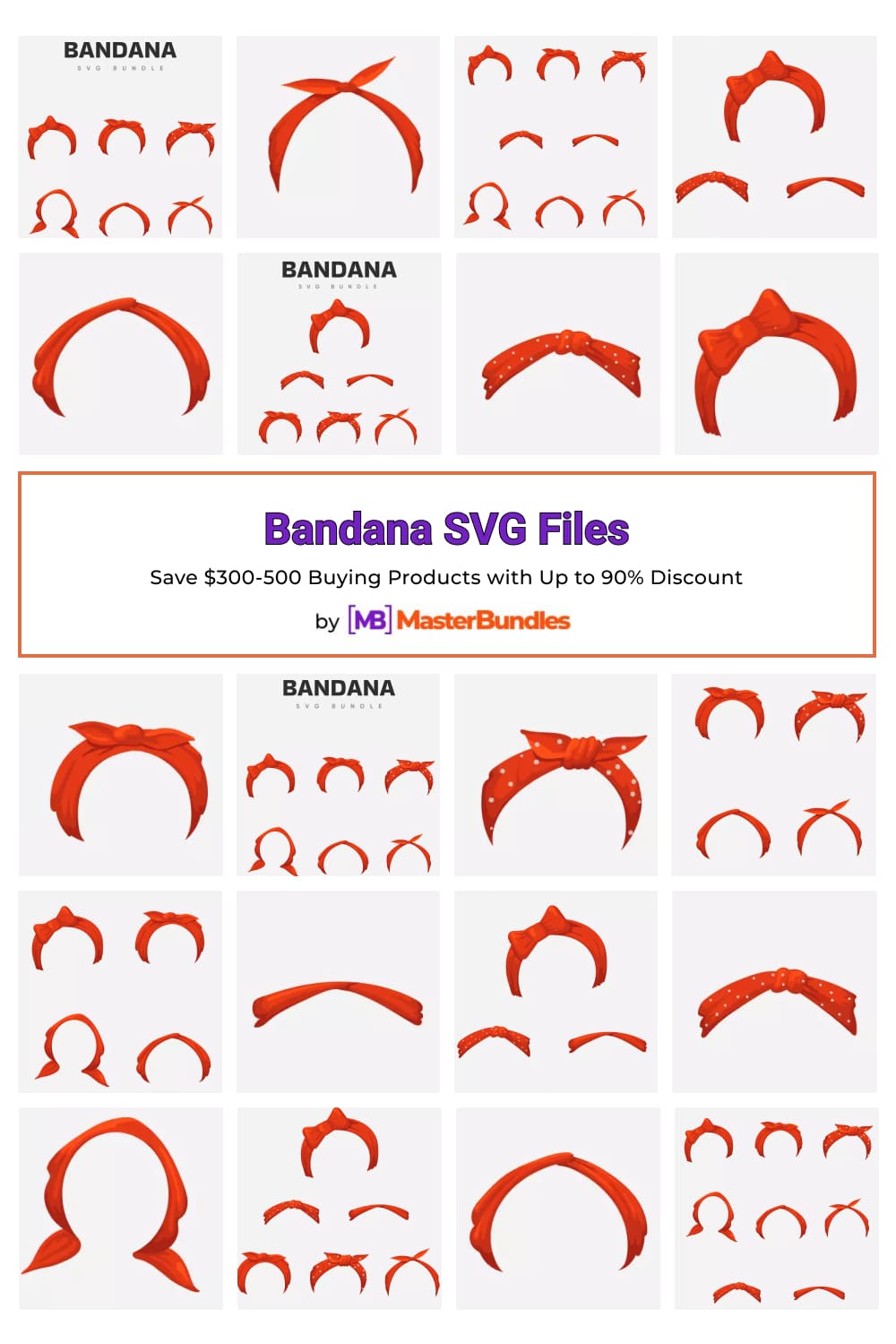 Bandana SVG Files Pinterest image.