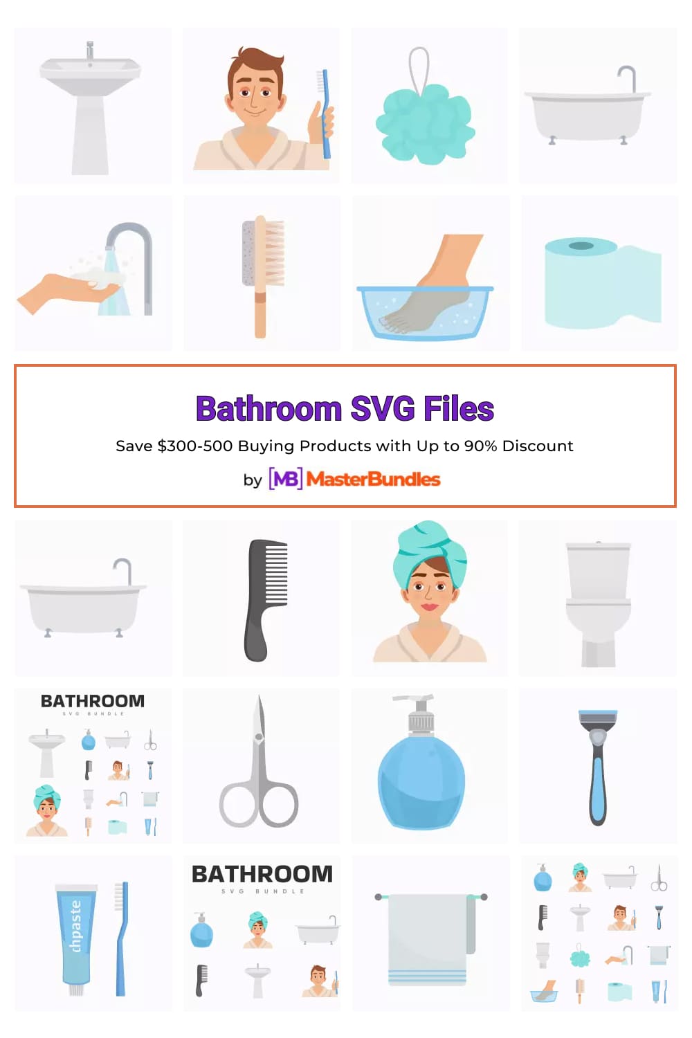 Bathroom SVG Files Pinterest image.