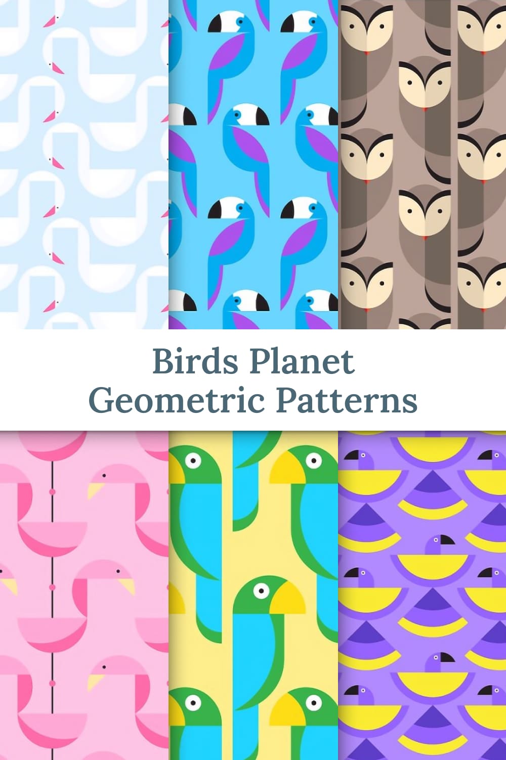 Birds Planet Geometric Patterns - pinterest image preview.