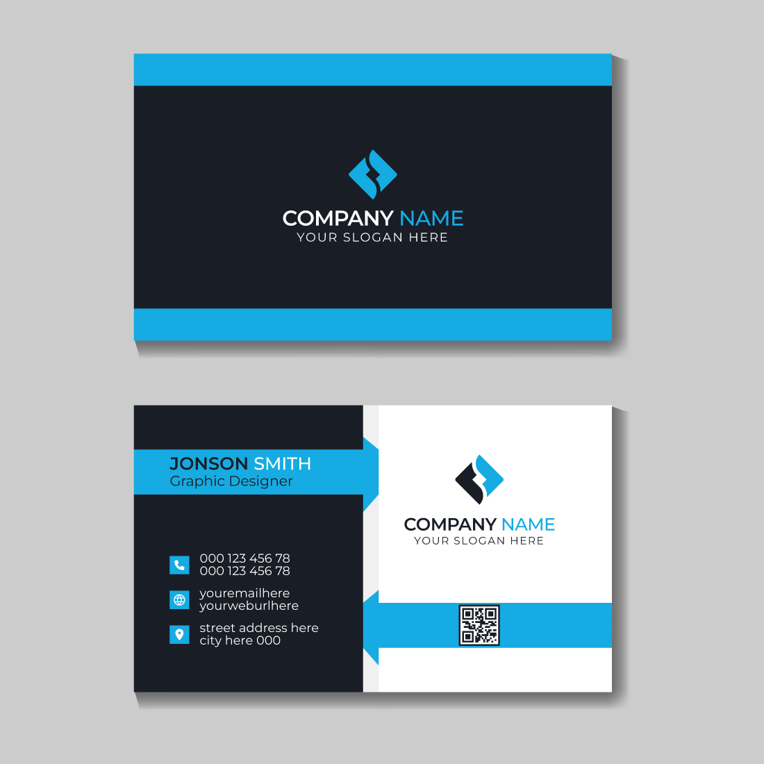 4 Colors Corporate Minimal Creative Business Card Design Template cover image.