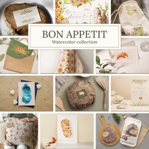 Bon appetit watercolor collection - main image preview.