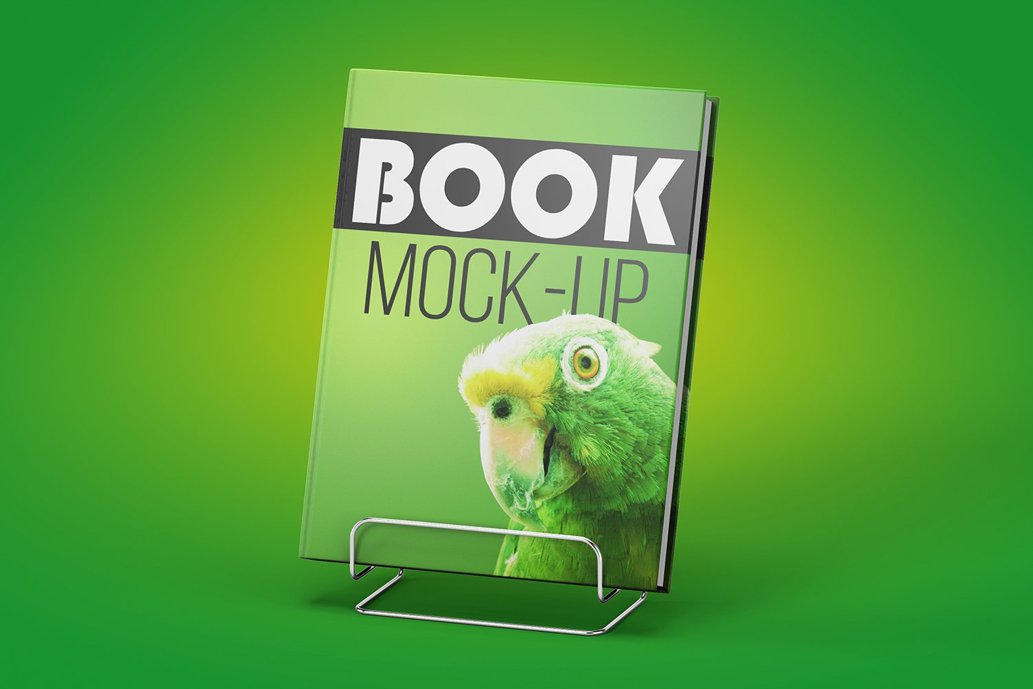 Green book cover with a parrot.