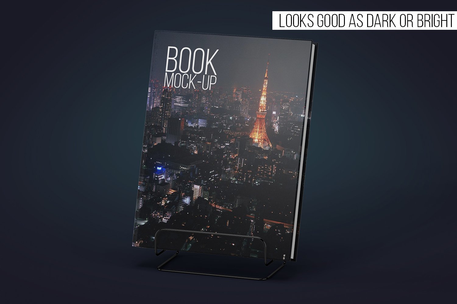 Black bbok cover with the city view.