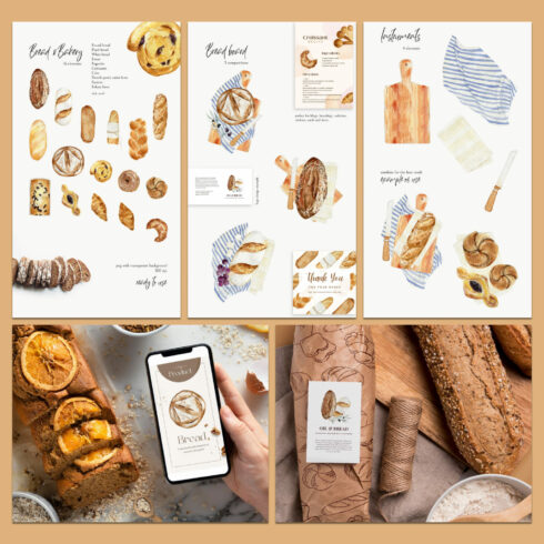 Bread and Bakery. Watercolor Food – MasterBundles