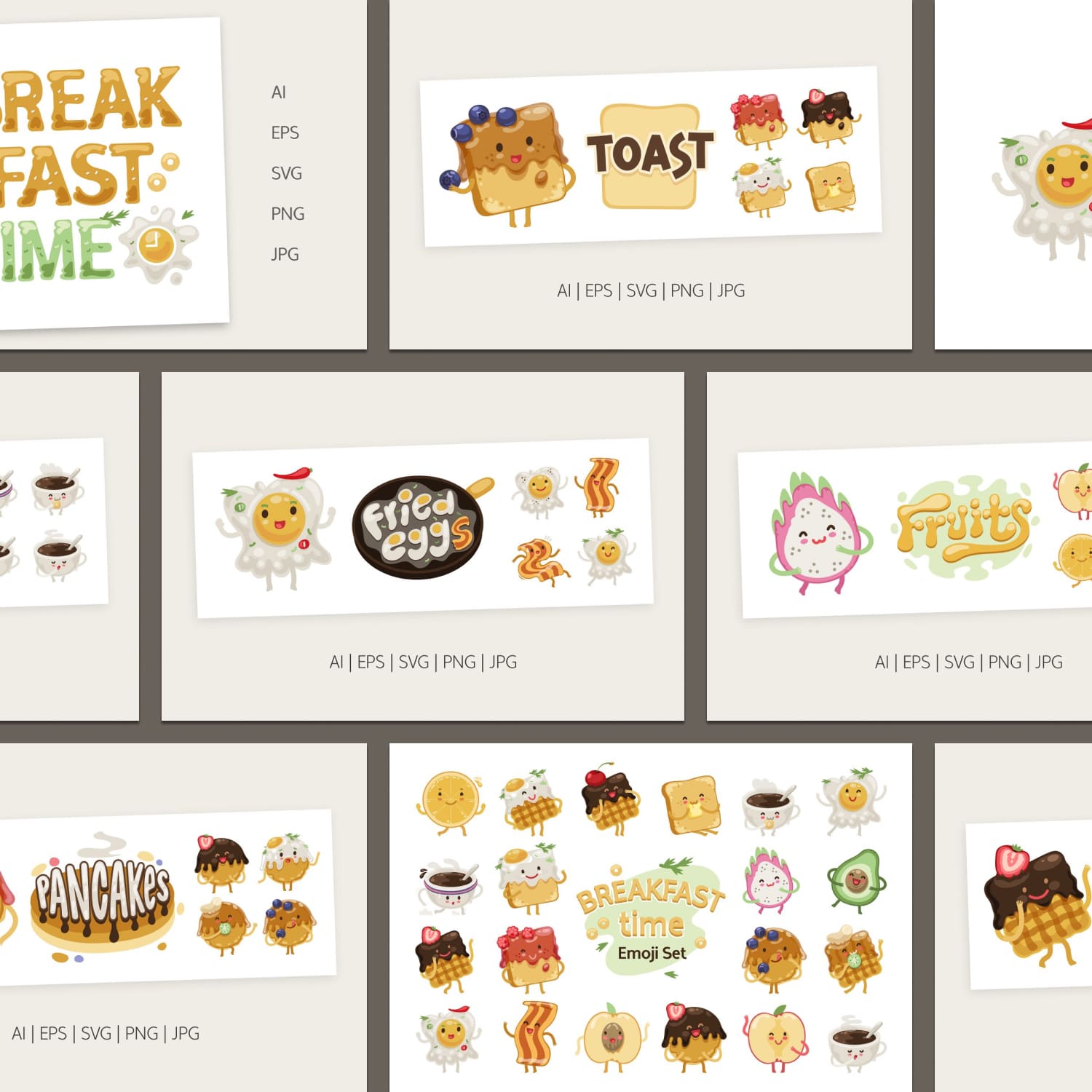 Breakfast Time Illustrations Set created by Voysla's Shop.