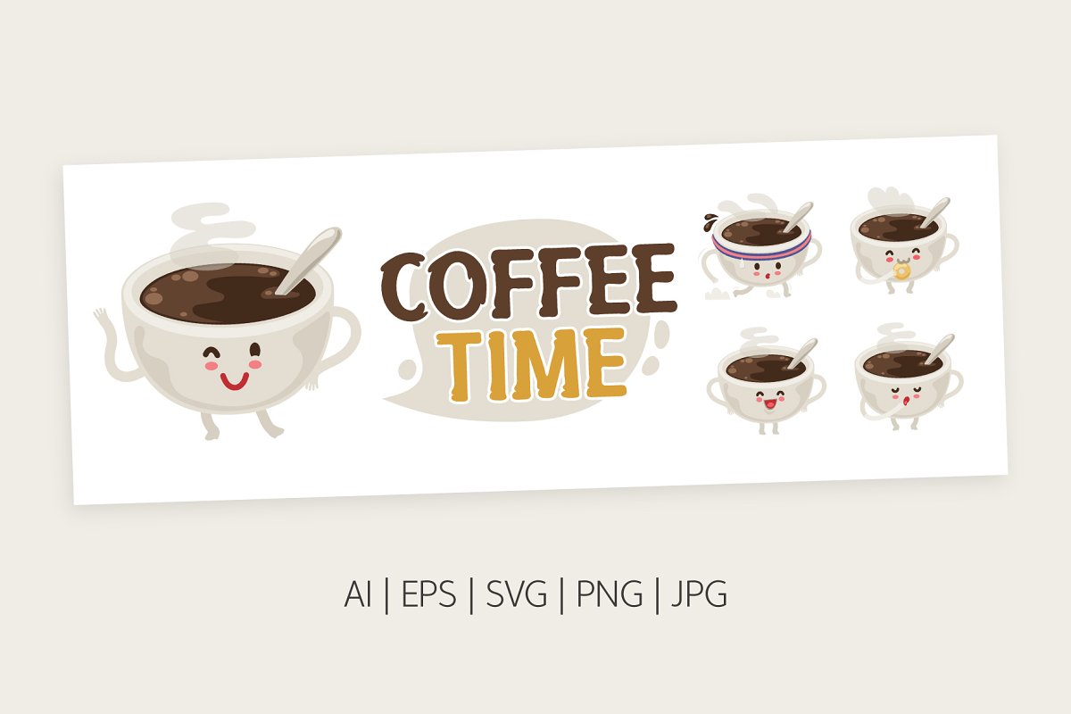 Coffee time illustration.