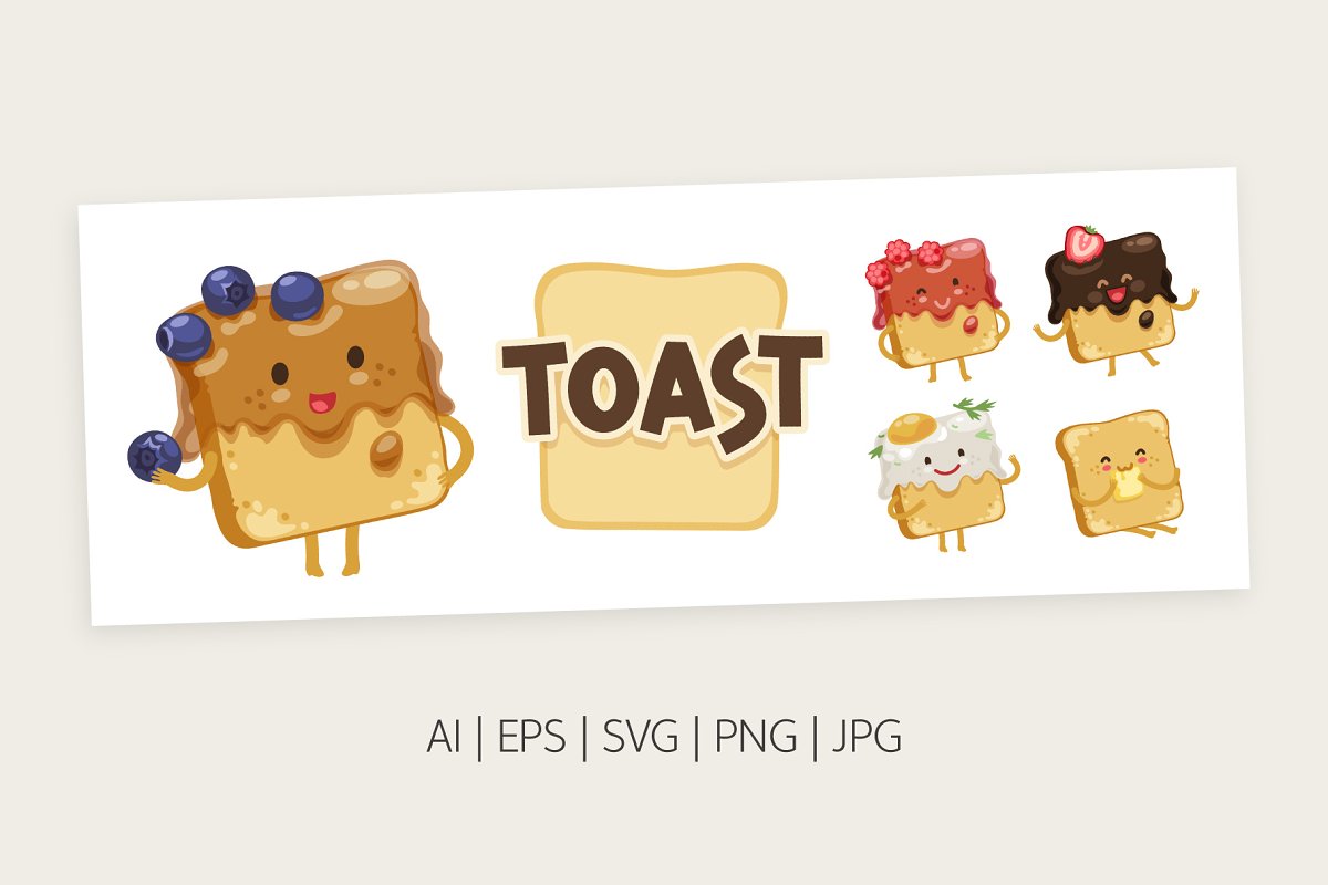 Toast illustrations.