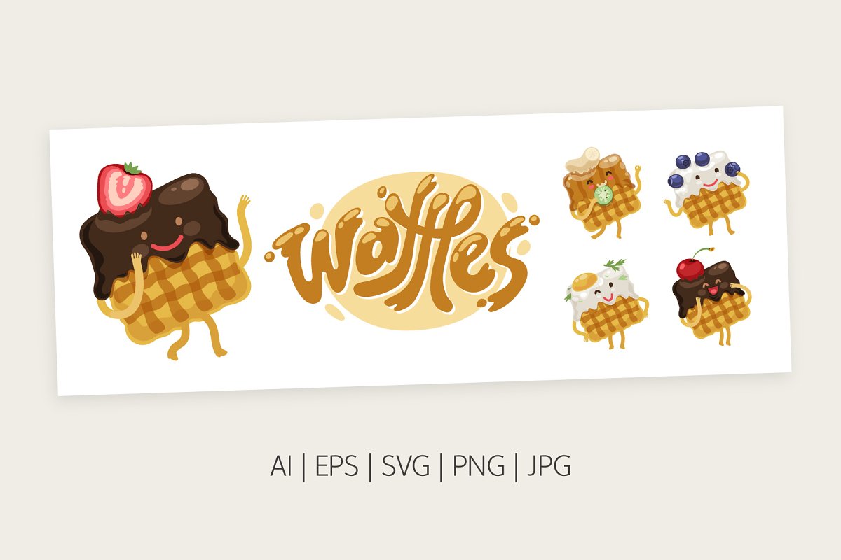 Waffles illustrations.