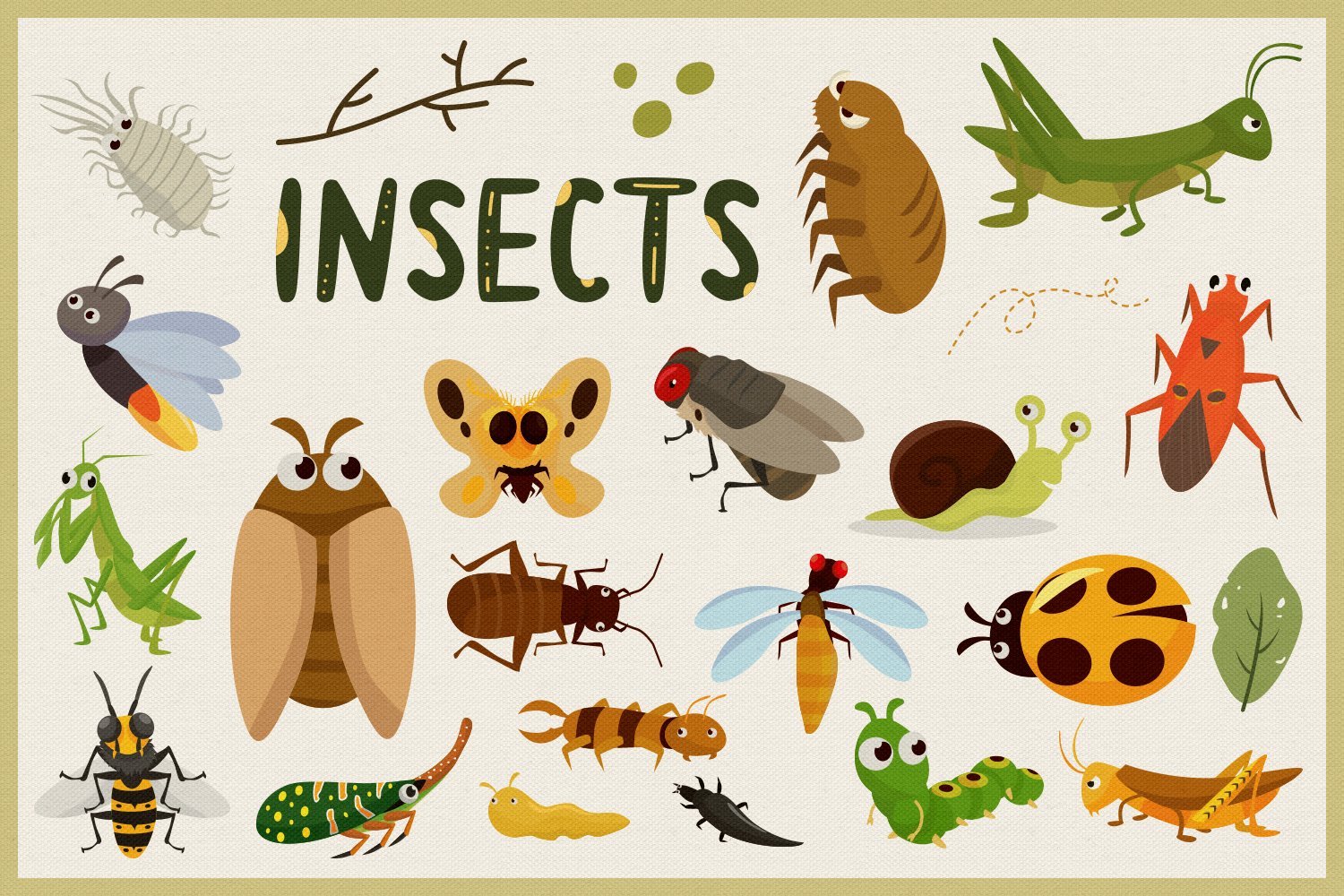 Colorful insects for your collection.