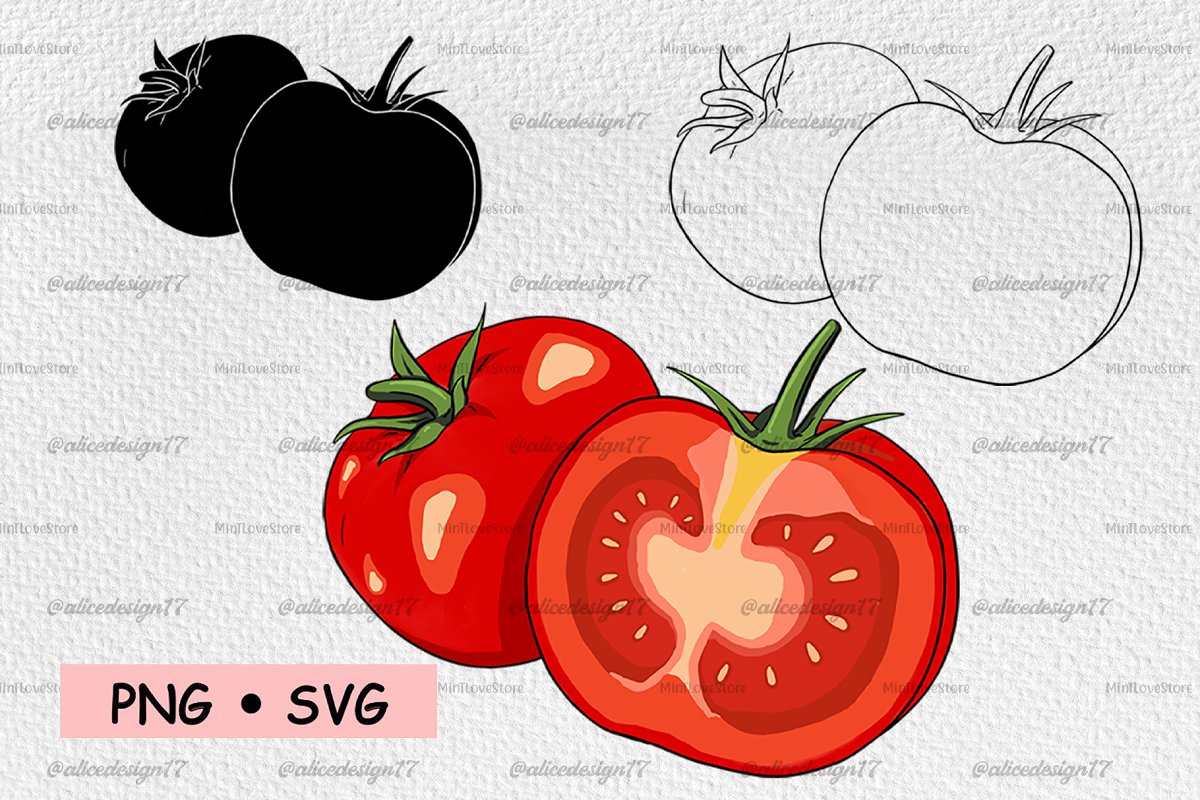 Cover image of Tomato clipart, vegetable clipart.
