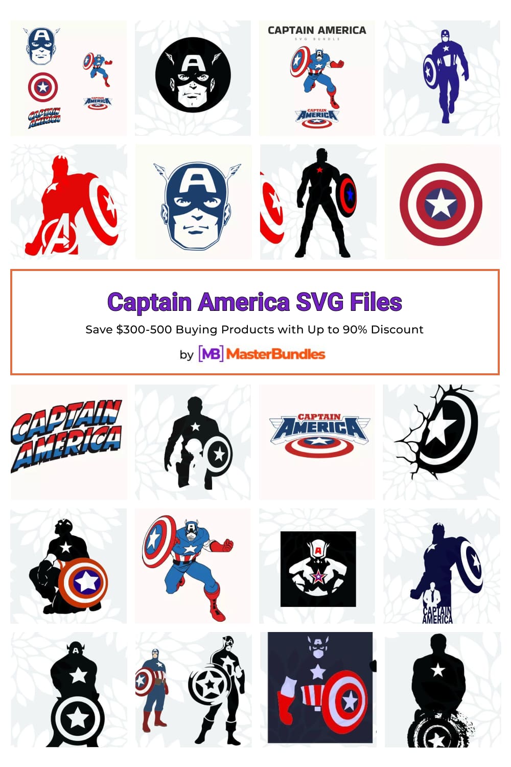 Captain America SVG Files Pinterest image.