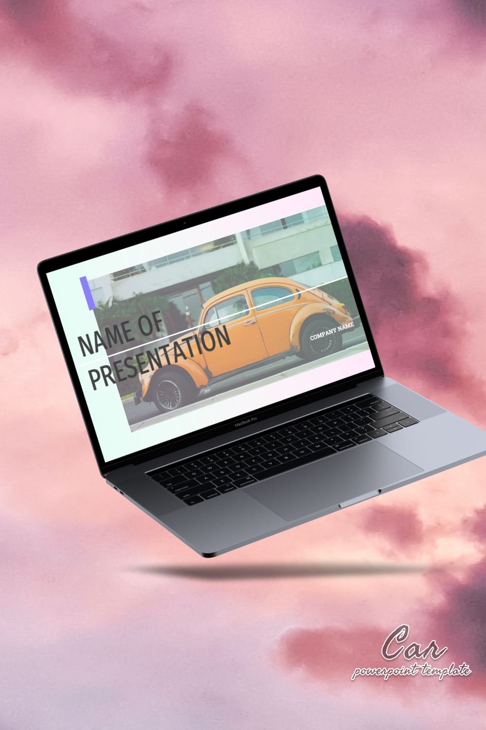 Car powerpoint template - pinterest image preview.