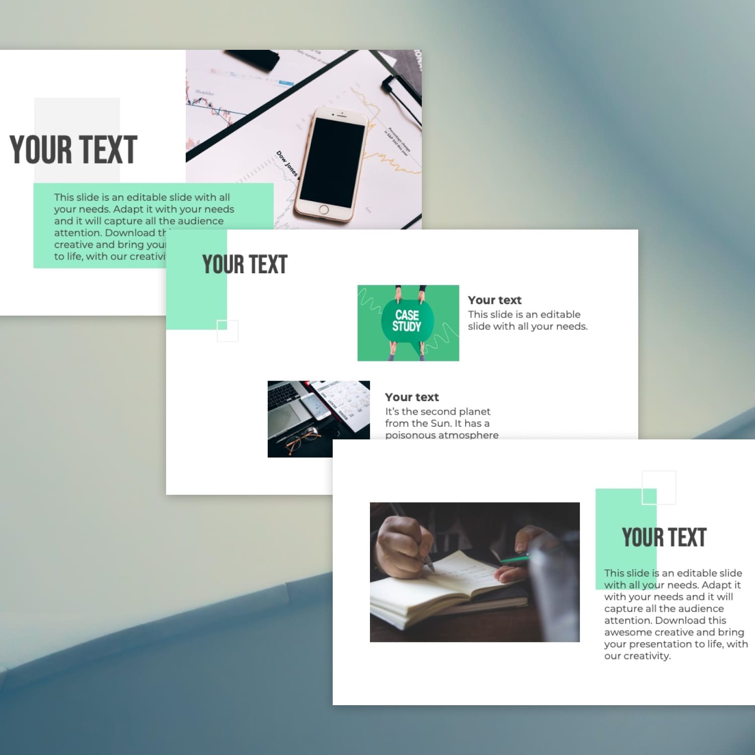 Case study powerpoint template created by MasterbundlesFreebies.