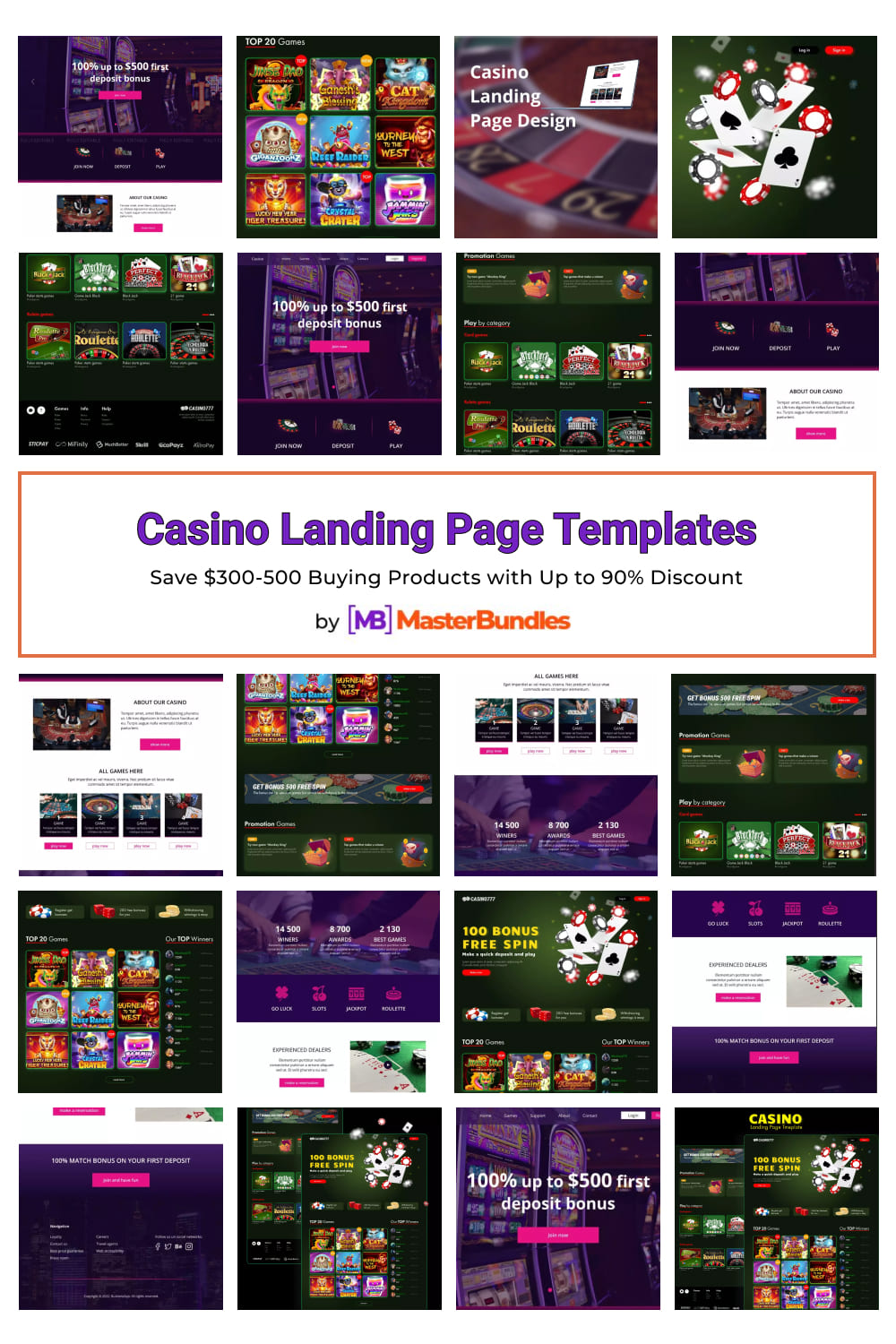 Casino Landing Page Templates Pinterest image.