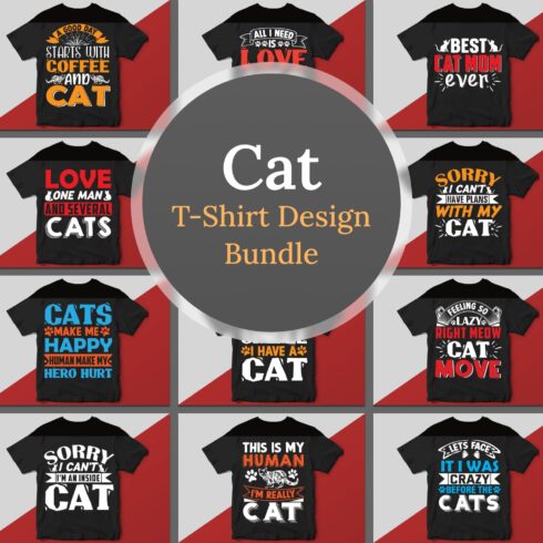 Cat T shirt Design Bundle.