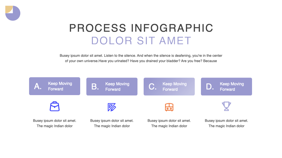 Simple lilac process infographic.