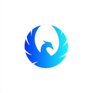 Circle Phoenix Fire Gradient Abstract Mark Pictorial Emblem Logo ...