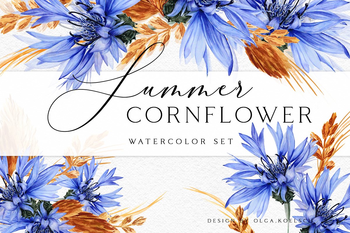 Cover image of Blue Cornflower Watercolor.