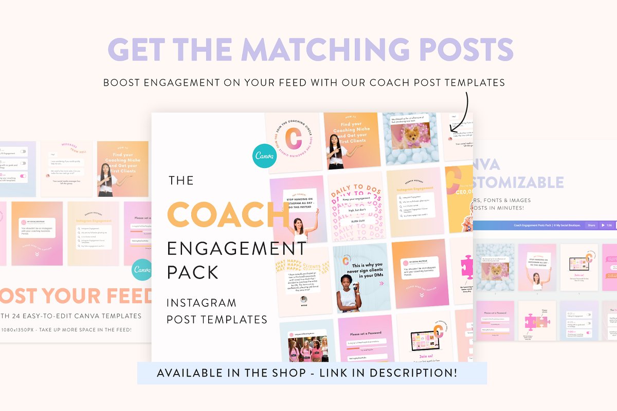 Boost engagement on your feed with this coach post templates.