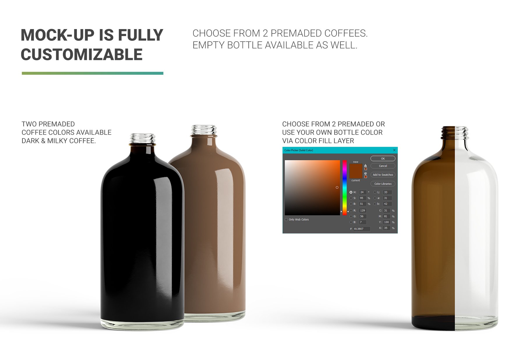 Some coffee bottles features.