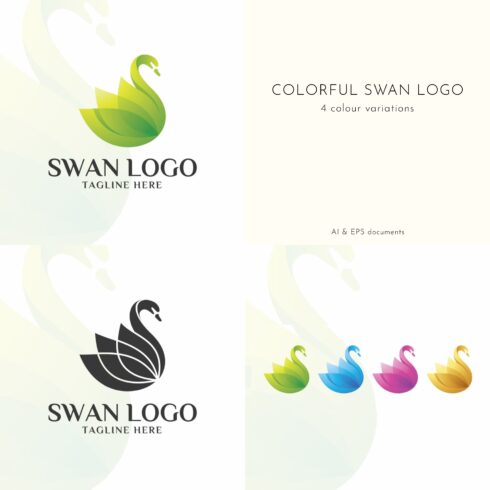 Colorful Swan Logo.