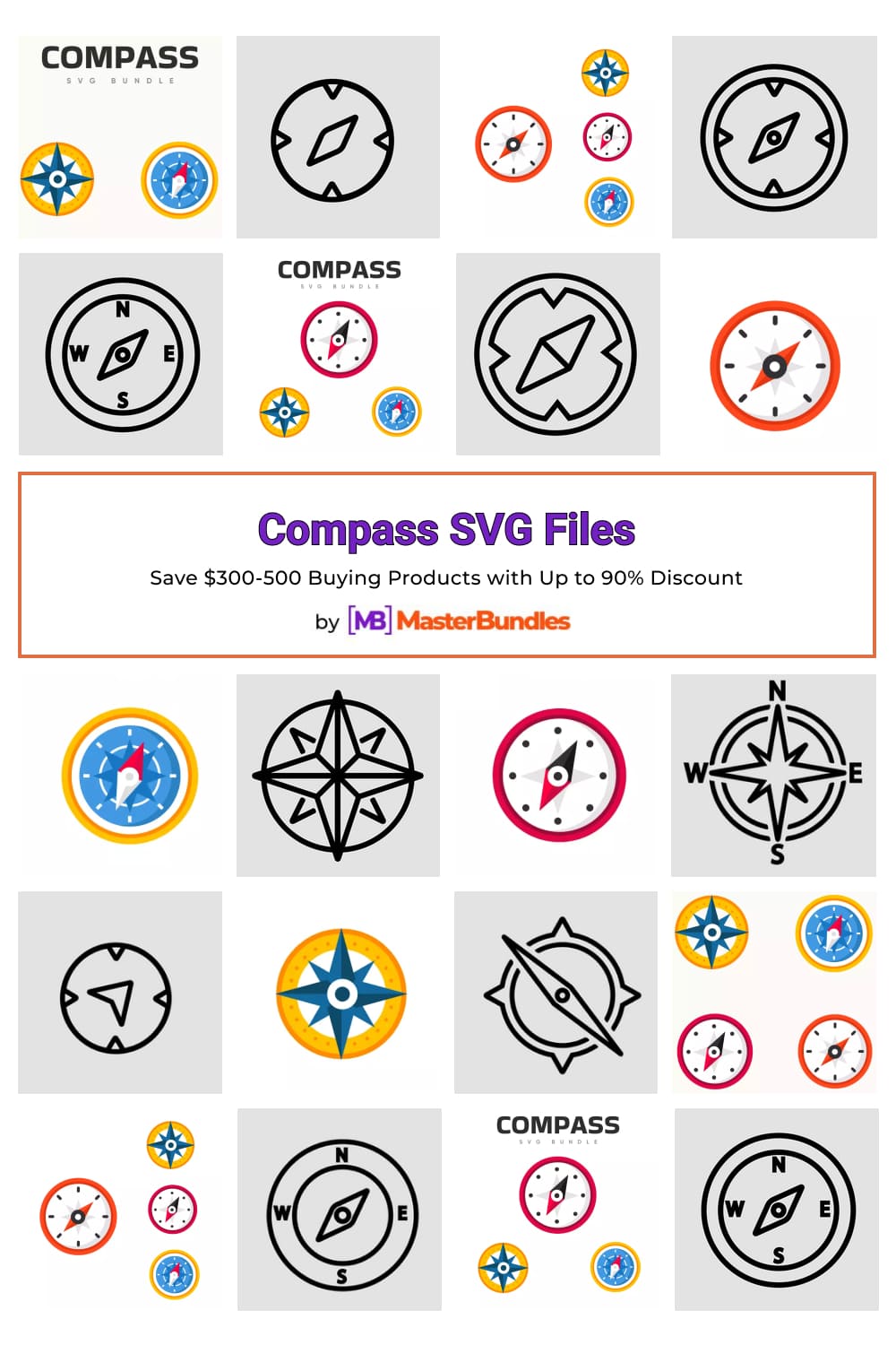 Compass SVG Files Pinterest image.
