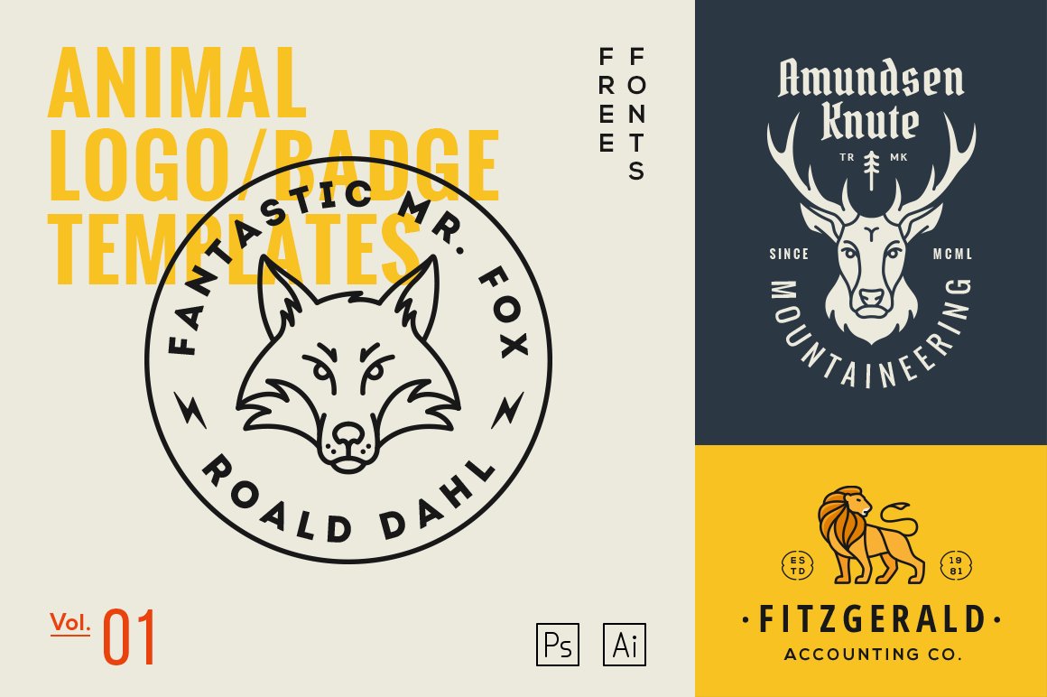Vintage animal logos.