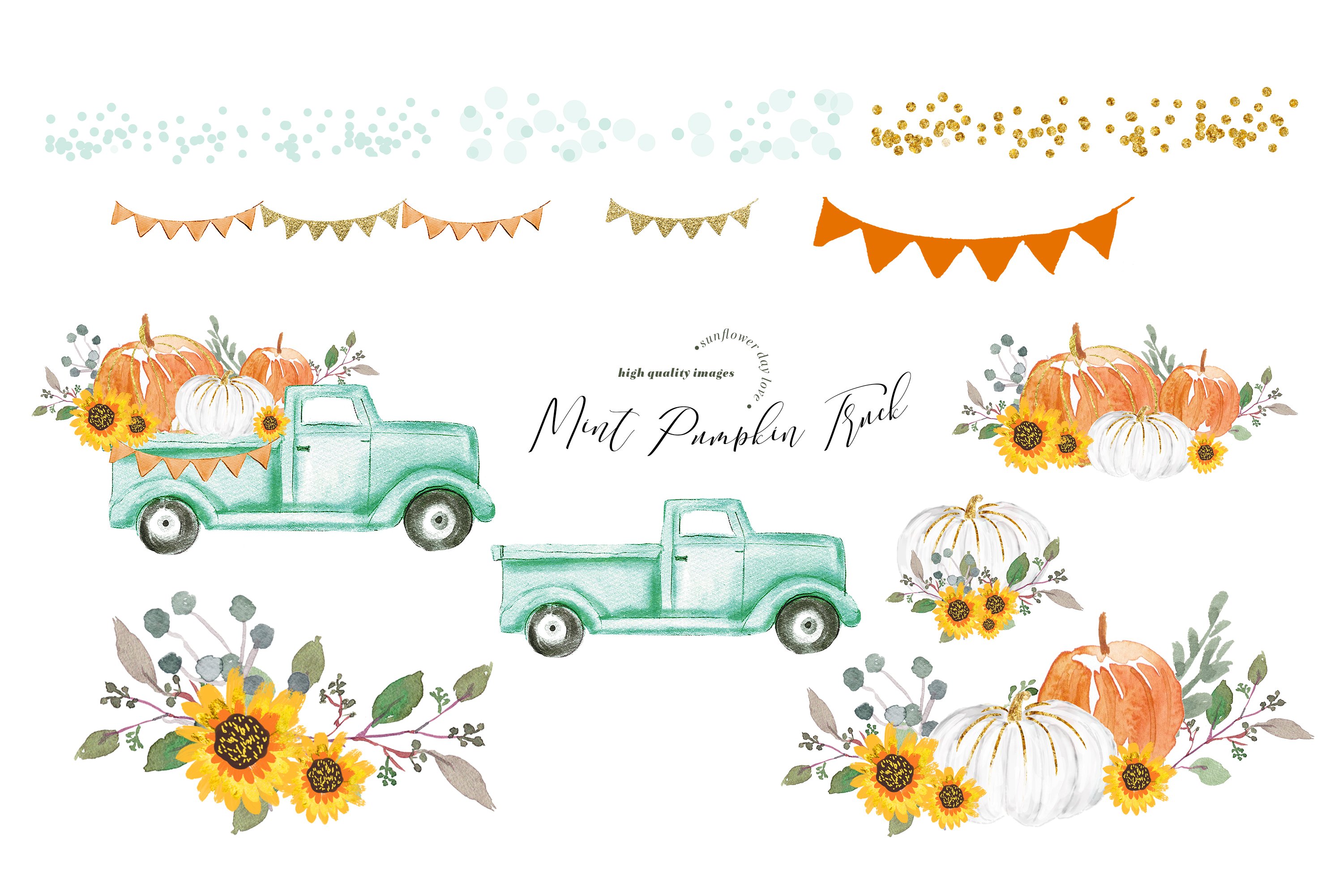 Romantic illustration with cars and flowers.