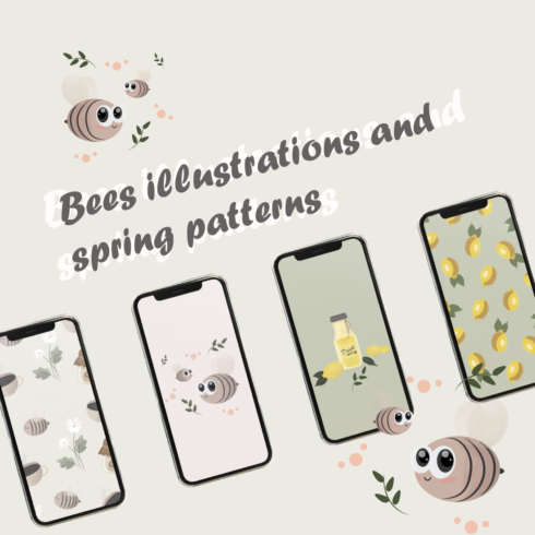 Bees Illustrations And Spring Patterns Cover Image.