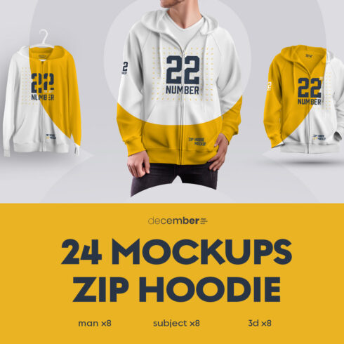 24 Zip Hoodie Mockup Collection #5 Cover Image.