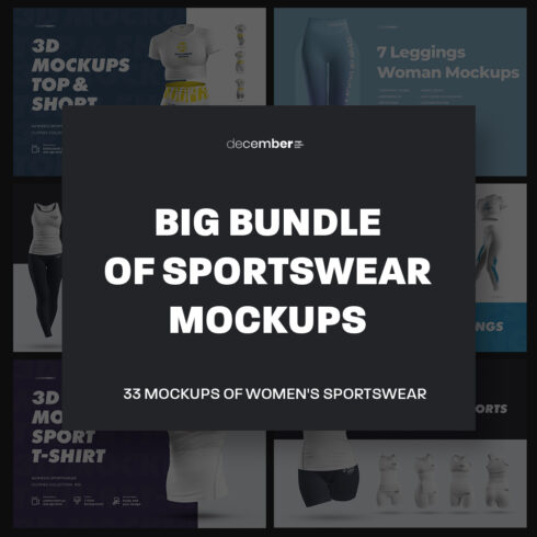 33 Big Bundle Sportswear Women Mockups cover image.