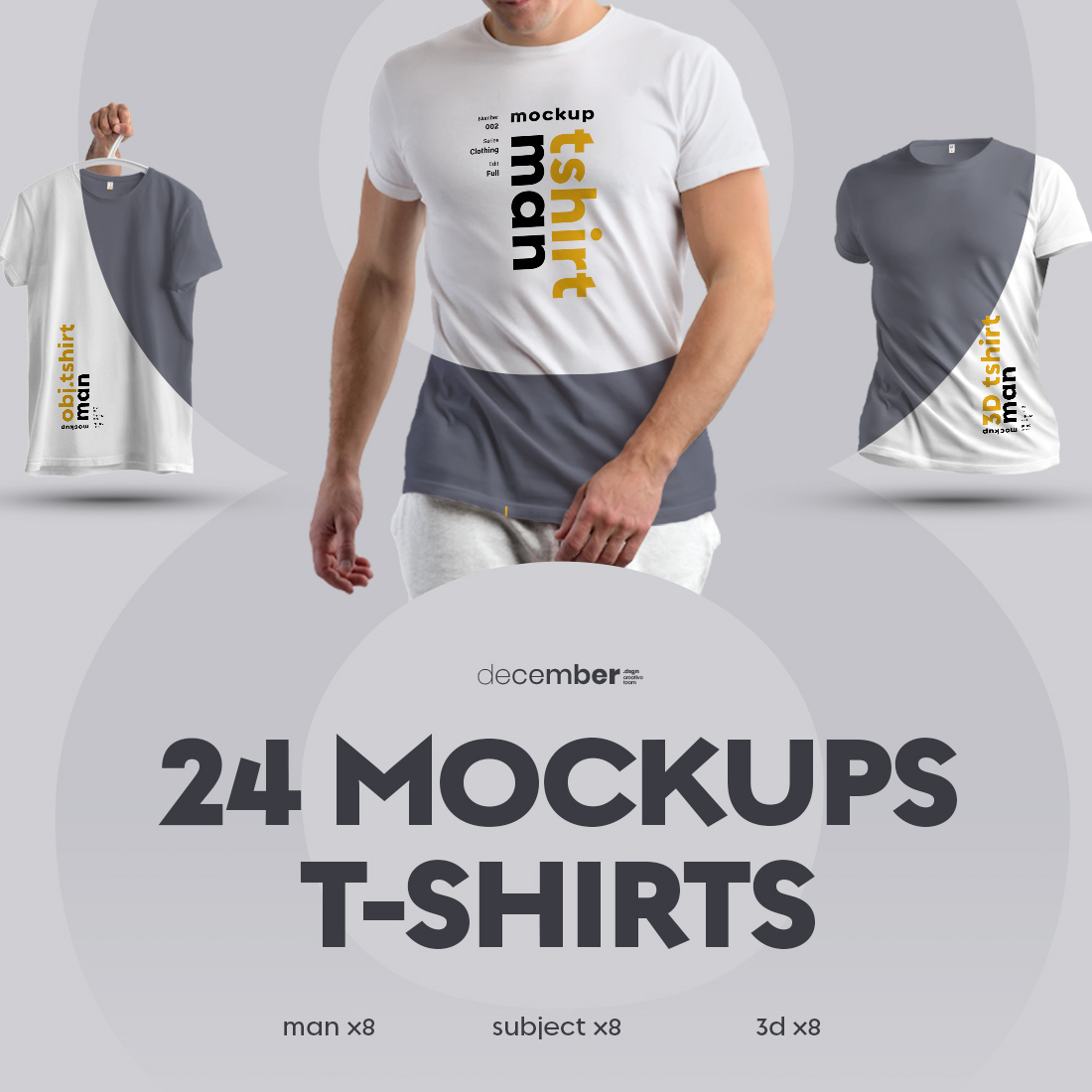 24 MockUps Man T-Shirt Cover Image.