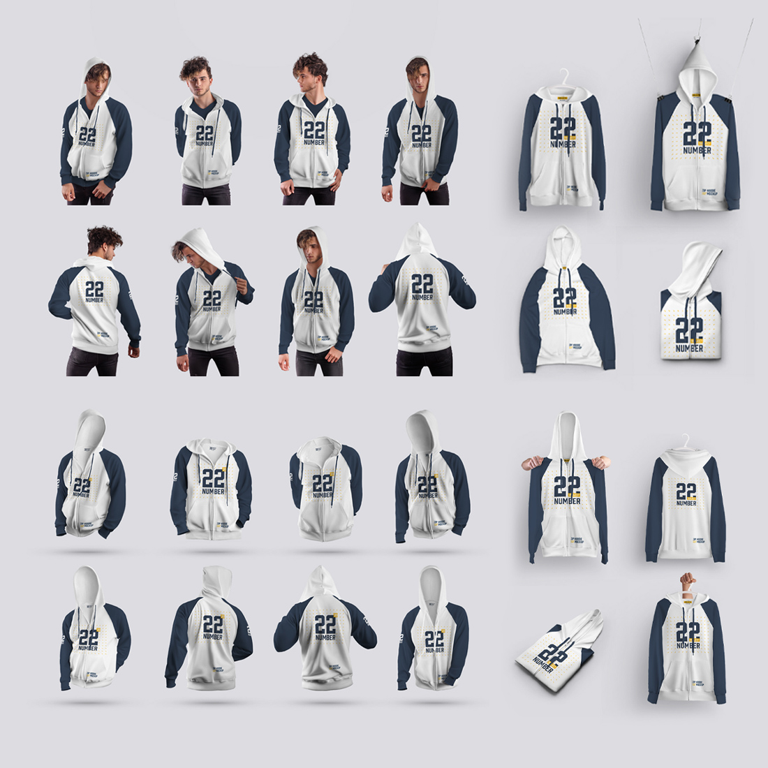 24 Zip Hoodie Mockup Collection #5 Preview Image.