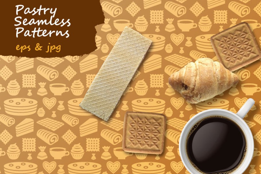 Cover image of Pastry Seamless Patterns.