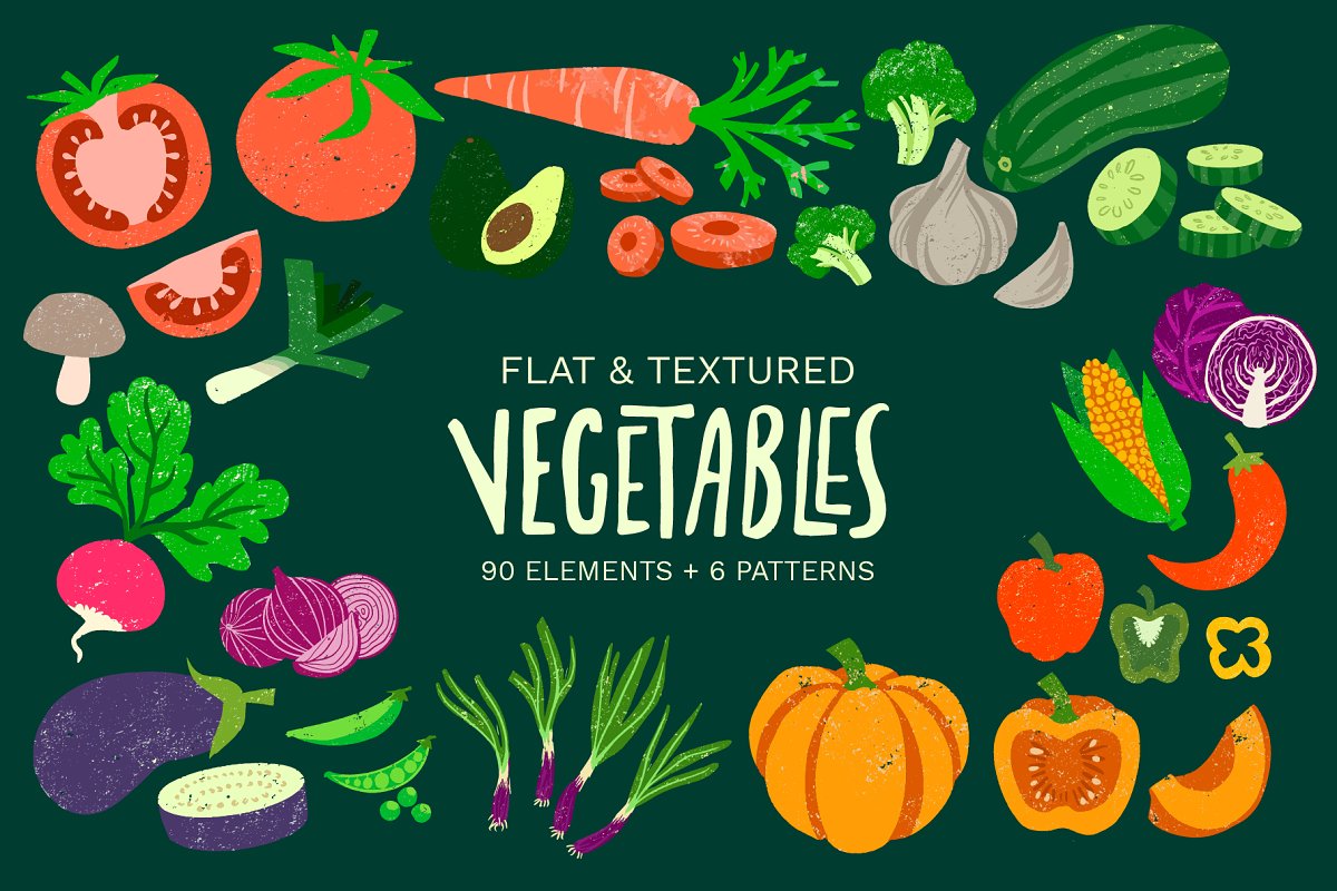 Cover image of Hand-drawn Vegetable Illustrations.