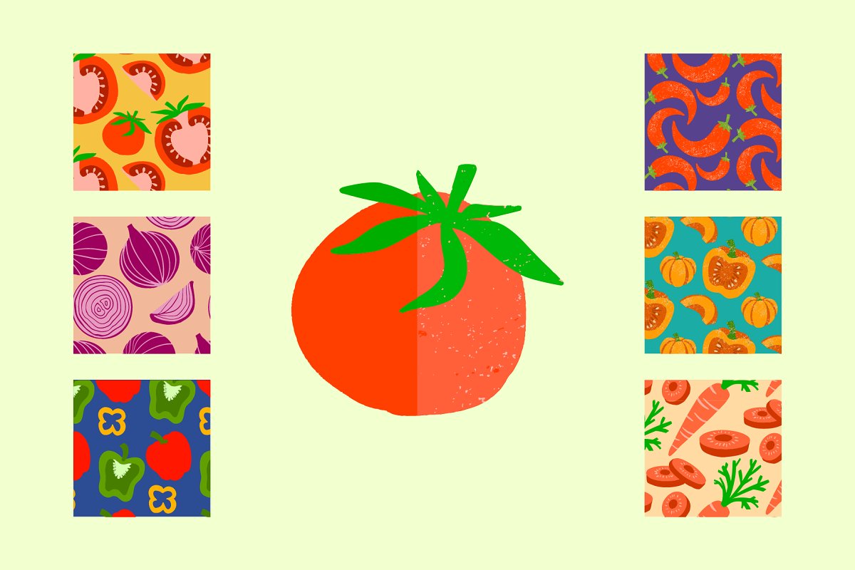 Colorful vegetable elements.