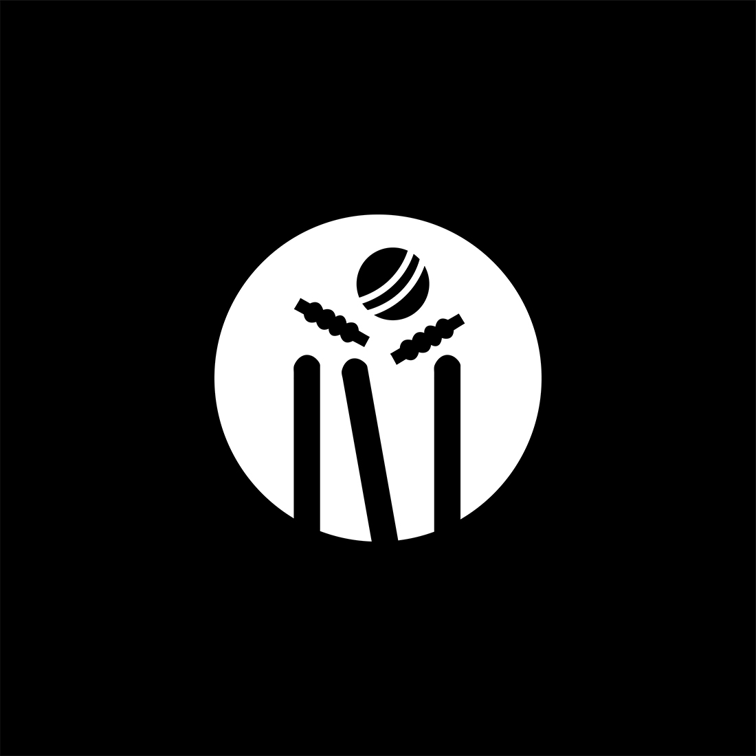 Cricket Wickets Bold Abstract Mark Pictorial Emblem Logo
