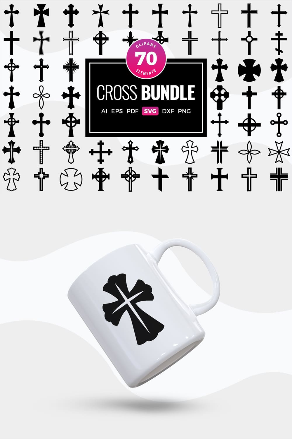 Cross svg bundle crosses clipart - pinterest image preview.
