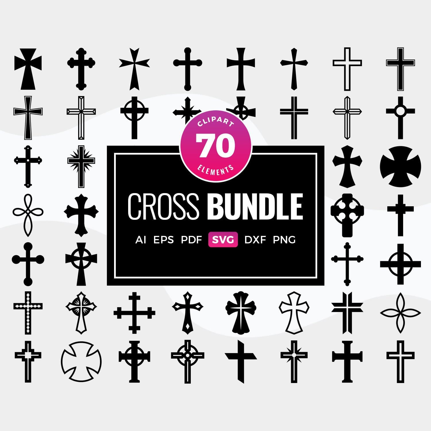 Cross svg bundle crosses clipart - main image preview.